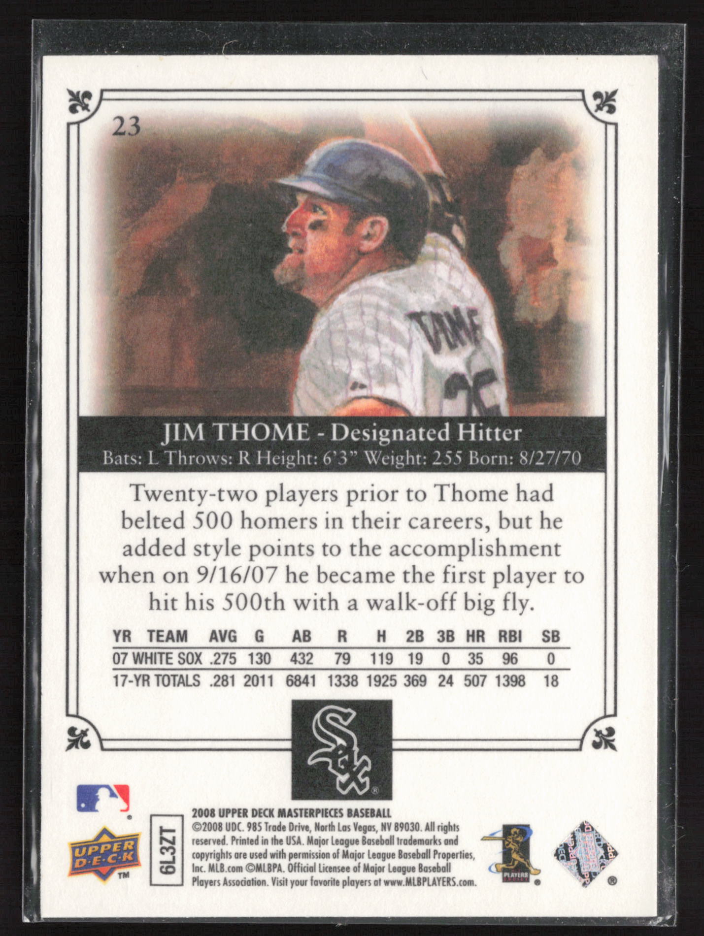 2008 Upper Deck Masterpieces #23 Jim Thome