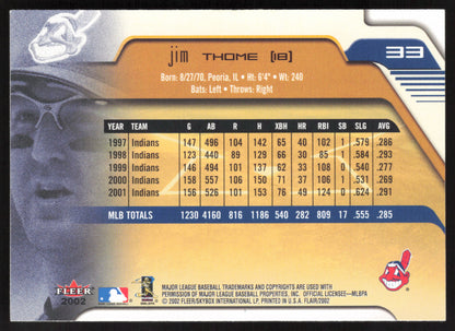 2002 Flair #33 Jim Thome