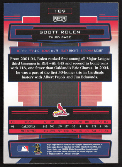 2005 Playoff Absolute Memorabilia #189 Scott Rolen