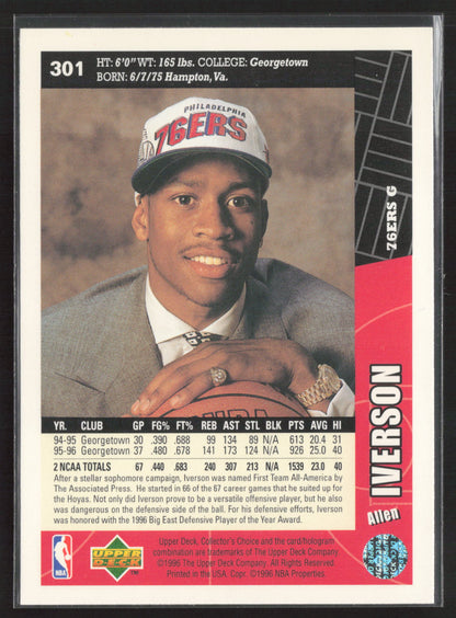 1996-97 Collector's Choice #301 Allen Iverson