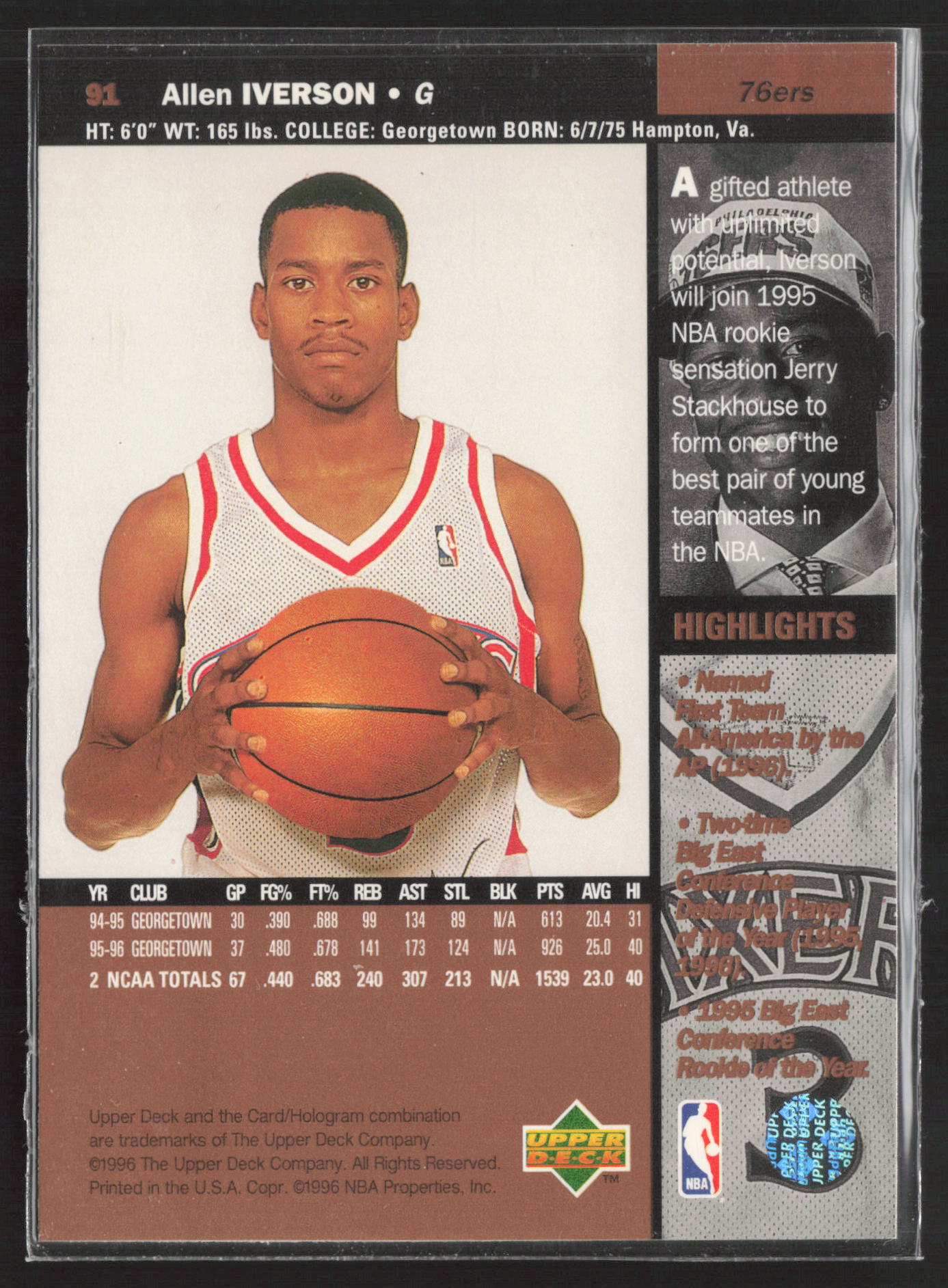 1996-97 Upper Deck #91 Allen Iverson