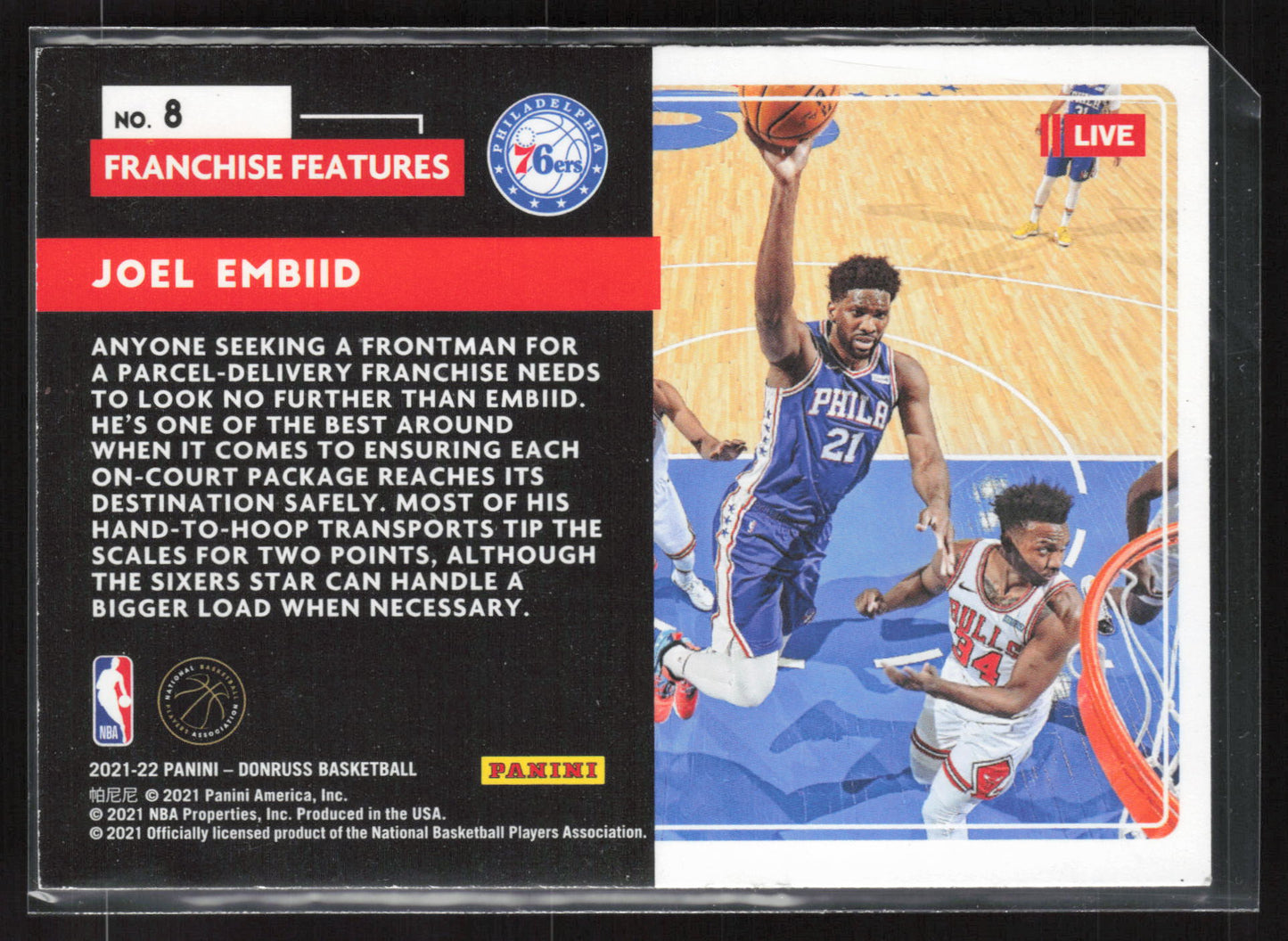 2021-22 Donruss #8 Joel Embiid Franchise Features